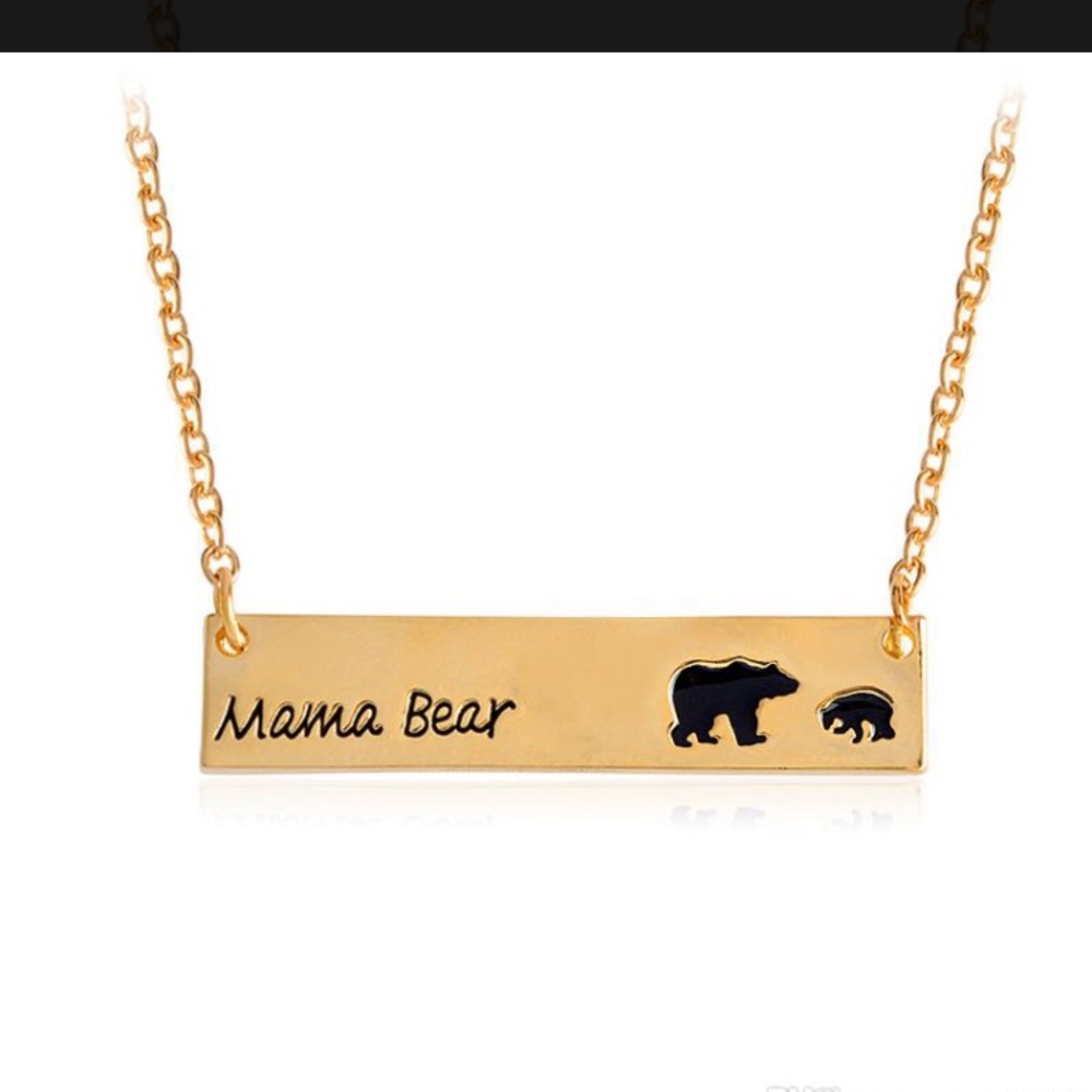Brand New Mama Bear , Gold Pendant Necklaces